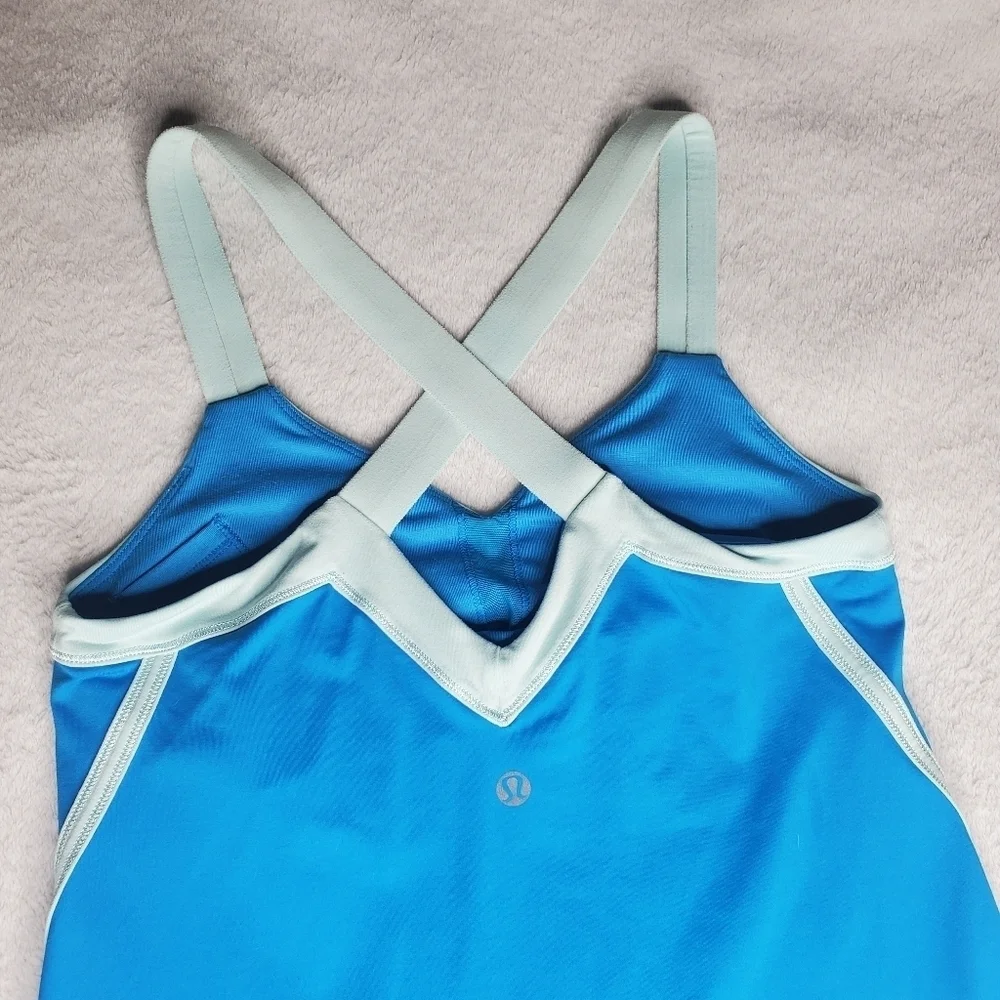 Lululemon Y2K Run Mile A Minute Blue Criss Cross Racerback Luxtreme Tank Top